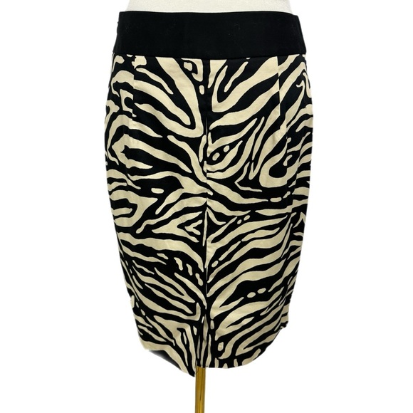 THE LIMITED Zebra Print Sleek Pencil Skirt Womens Sz 6 Beige Black High Rise - Picture 5 of 11